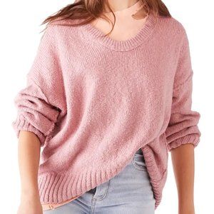 Free People Brookside Tunic Off Shoulder Sweater, Alpine Rose
